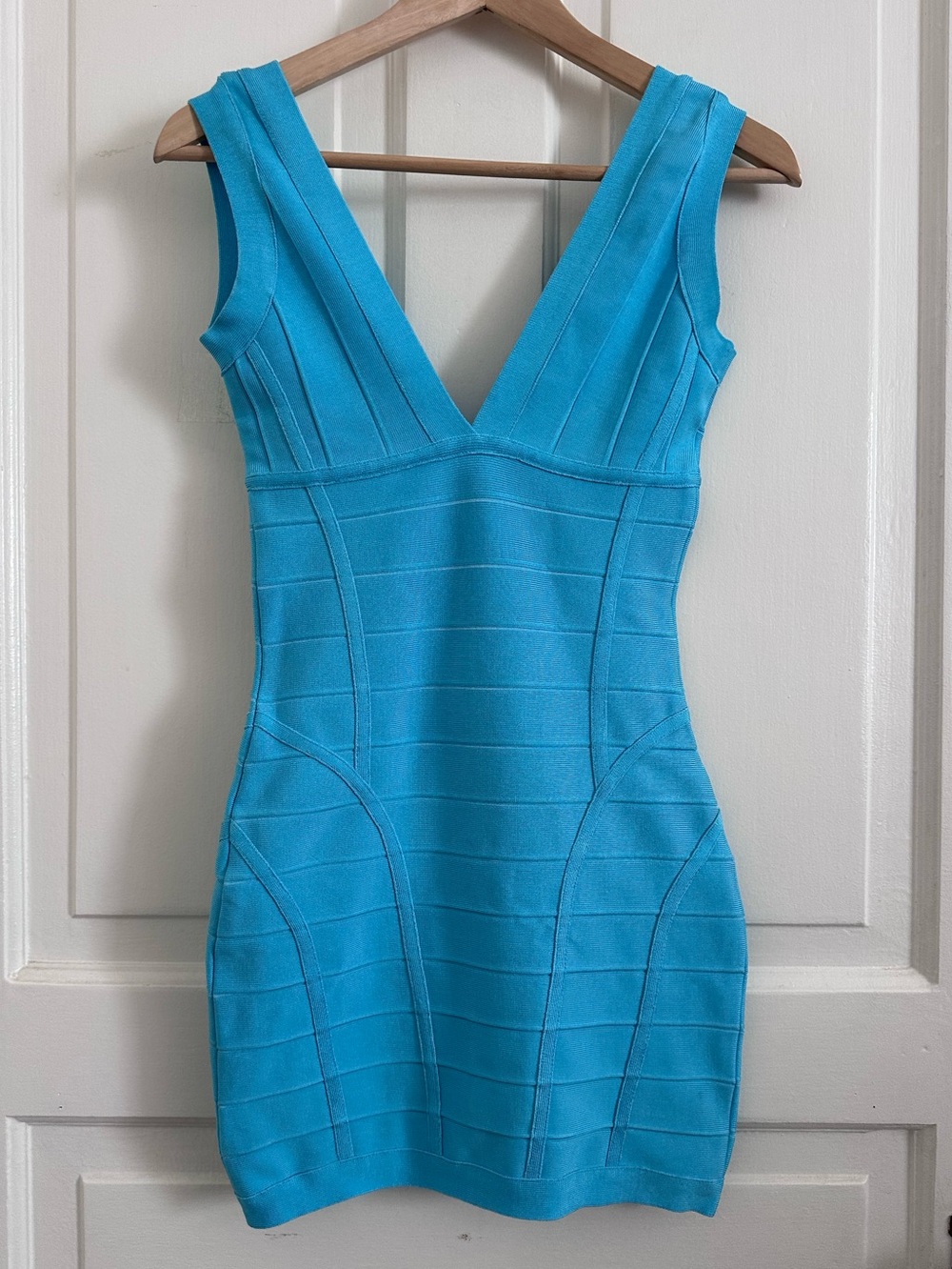 Herve Leger Bandage Mini Dress Blue Size Small - Picture 2 of 6